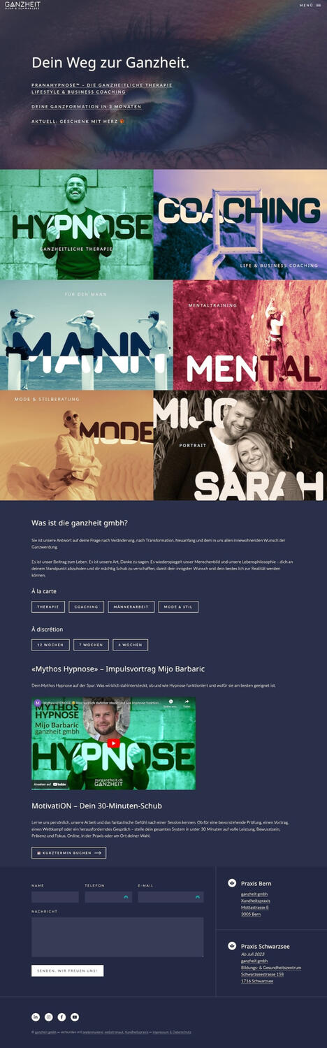 GANZHEIT v1 – Logo/Branding, Webseite, Social Media, Print